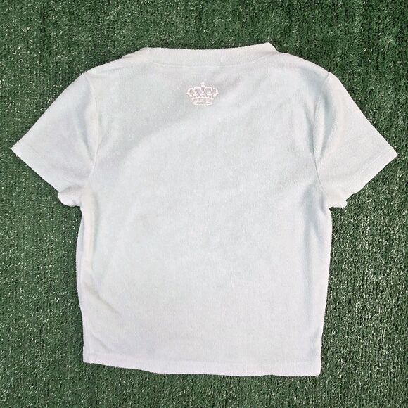 Juicy Couture Forever 21 Terry Cloth Short Sleeve T Shirt Small Light Blue Y2K - Picture 8 of 10